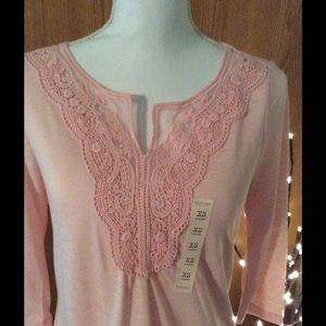 Sonoma NWOT Pale pink tee-shirt, 3/4 sleeves